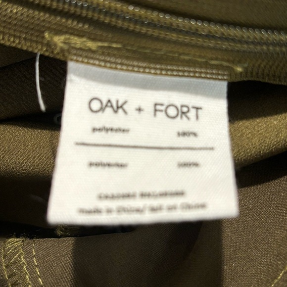 OAK & FORT Sz S Spaghetti Strap Wide Leg Zipper Closure Slinky Flowy Jumpsuit - Picture 7 of 10